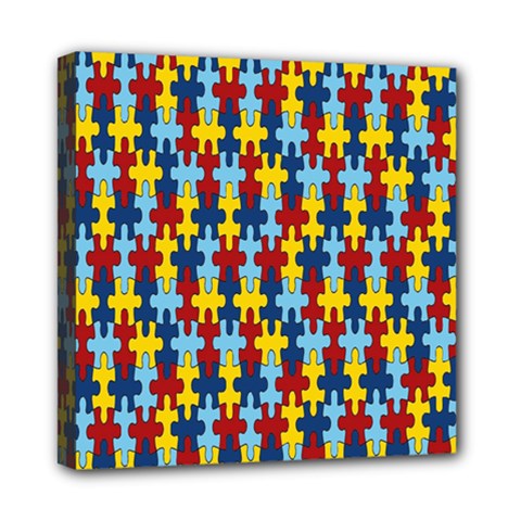 Fuzzle Red Blue Yellow Colorful Mini Canvas 8  X 8  by Mariart