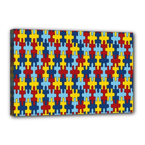 Fuzzle Red Blue Yellow Colorful Canvas 18  X 12  by Mariart