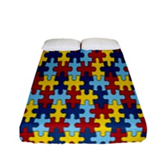 Fuzzle Red Blue Yellow Colorful Fitted Sheet (full/ Double Size) by Mariart