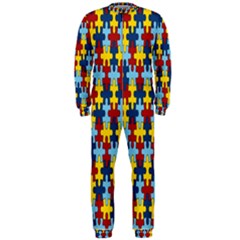 Fuzzle Red Blue Yellow Colorful Onepiece Jumpsuit (men)  by Mariart