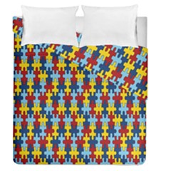 Fuzzle Red Blue Yellow Colorful Duvet Cover Double Side (queen Size) by Mariart