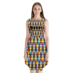 Fuzzle Red Blue Yellow Colorful Sleeveless Chiffon Dress   by Mariart