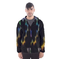 Grid Light Colorful Bright Ultra Hooded Wind Breaker (men) by Mariart