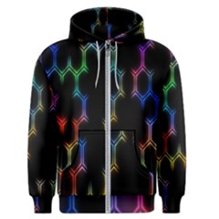 Grid Light Colorful Bright Ultra Men s Zipper Hoodie