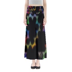 Grid Light Colorful Bright Ultra Full Length Maxi Skirt