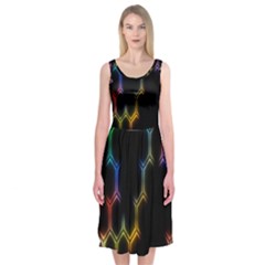 Grid Light Colorful Bright Ultra Midi Sleeveless Dress by Mariart