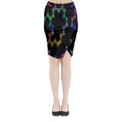 Grid Light Colorful Bright Ultra Midi Wrap Pencil Skirt