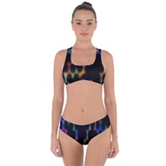 Grid Light Colorful Bright Ultra Criss Cross Bikini Set by Mariart