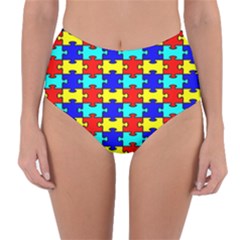 Game Puzzle Reversible High-waist Bikini Bottoms by Mariart