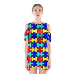 Game Puzzle Shoulder Cutout One Piece