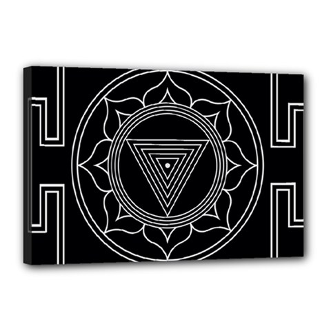 Kali Yantra Inverted Canvas 18  X 12 