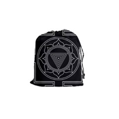 Kali Yantra Inverted Drawstring Pouches (small)  by Mariart