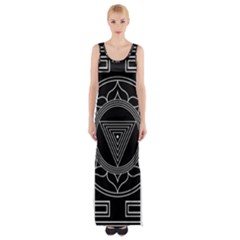 Kali Yantra Inverted Maxi Thigh Split Dress by Mariart