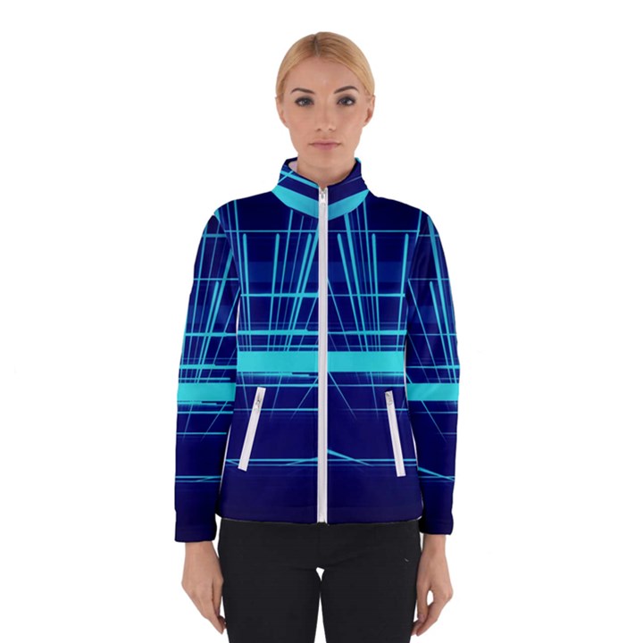 Grid Structure Blue Line Winterwear