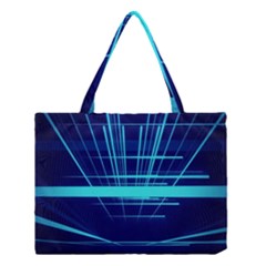 Grid Structure Blue Line Medium Tote Bag