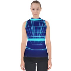 Grid Structure Blue Line Shell Top by Mariart