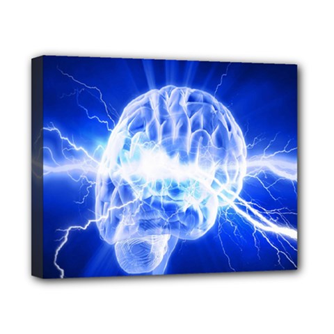 Lightning Brain Blue Canvas 10  X 8 