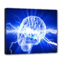 Lightning Brain Blue Deluxe Canvas 24  x 20   View1