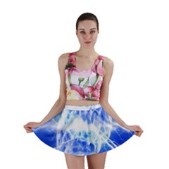 Lightning Brain Blue Mini Skirt by Mariart