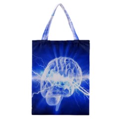 Lightning Brain Blue Classic Tote Bag by Mariart