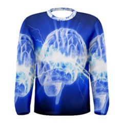 Lightning Brain Blue Men s Long Sleeve Tee by Mariart