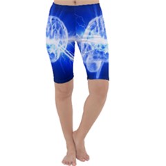 Lightning Brain Blue Cropped Leggings 