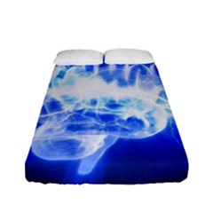 Lightning Brain Blue Fitted Sheet (full/ Double Size)