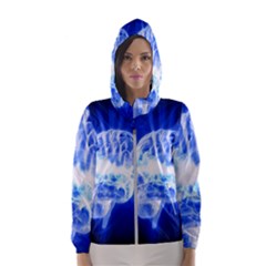 Lightning Brain Blue Hooded Wind Breaker (women) by Mariart