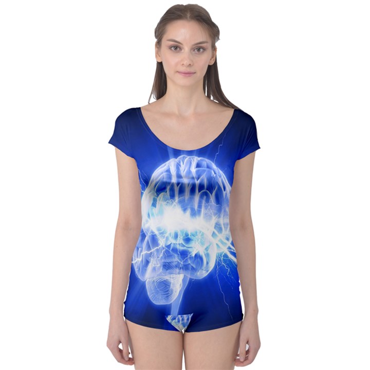 Lightning Brain Blue Boyleg Leotard 