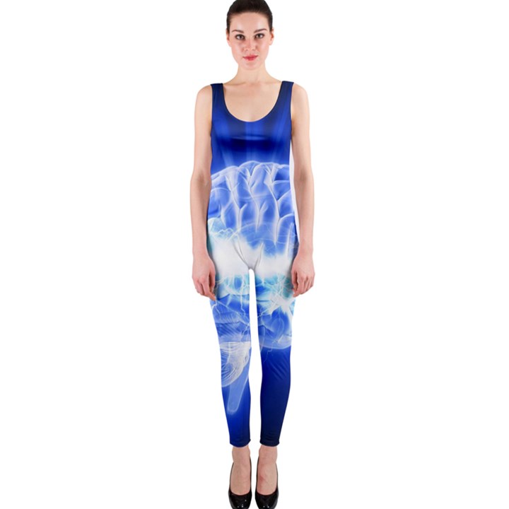 Lightning Brain Blue OnePiece Catsuit