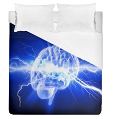 Lightning Brain Blue Duvet Cover (queen Size) by Mariart