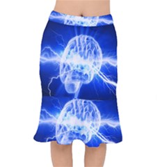 Lightning Brain Blue Mermaid Skirt