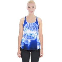 Lightning Brain Blue Piece Up Tank Top by Mariart