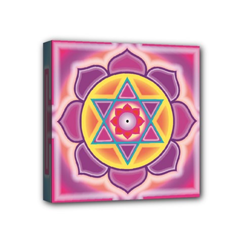 Kali Yantra Inverted Rainbow Mini Canvas 4  X 4 