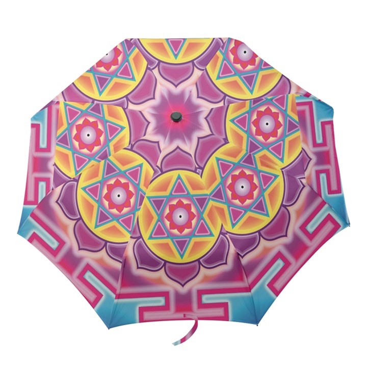 Kali Yantra Inverted Rainbow Folding Umbrellas