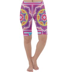 Kali Yantra Inverted Rainbow Cropped Leggings 