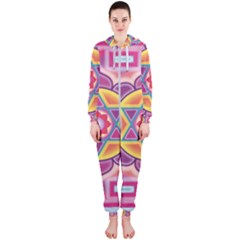 Kali Yantra Inverted Rainbow Hooded Jumpsuit (ladies)  by Mariart