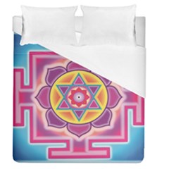 Kali Yantra Inverted Rainbow Duvet Cover (queen Size)