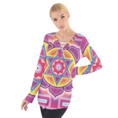 Kali Yantra Inverted Rainbow Tie Up Tee by Mariart