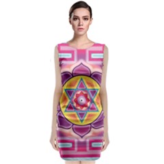 Kali Yantra Inverted Rainbow Classic Sleeveless Midi Dress