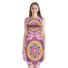 Kali Yantra Inverted Rainbow Sleeveless Chiffon Dress   by Mariart