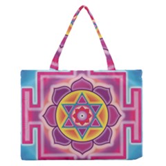 Kali Yantra Inverted Rainbow Zipper Medium Tote Bag