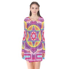 Kali Yantra Inverted Rainbow Flare Dress by Mariart