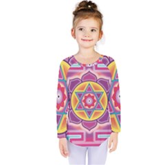 Kali Yantra Inverted Rainbow Kids  Long Sleeve Tee