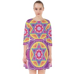 Kali Yantra Inverted Rainbow Smock Dress