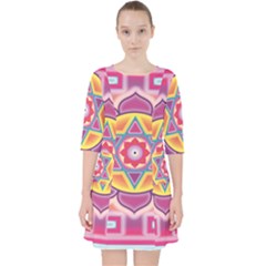 Kali Yantra Inverted Rainbow Pocket Dress