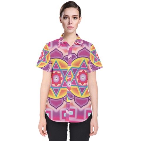 Kali Yantra Inverted Rainbow Women s Short Sleeve Shirt by Mariart