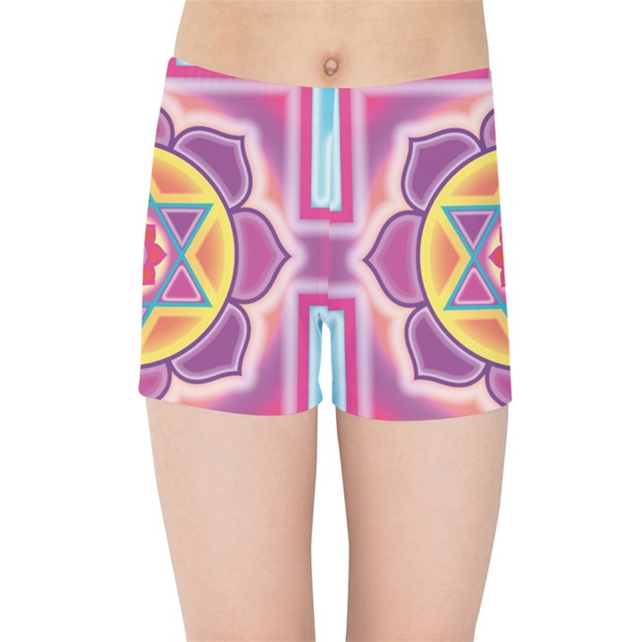 Kali Yantra Inverted Rainbow Kids Sports Shorts