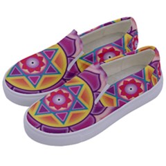 Kali Yantra Inverted Rainbow Kids  Canvas Slip Ons by Mariart