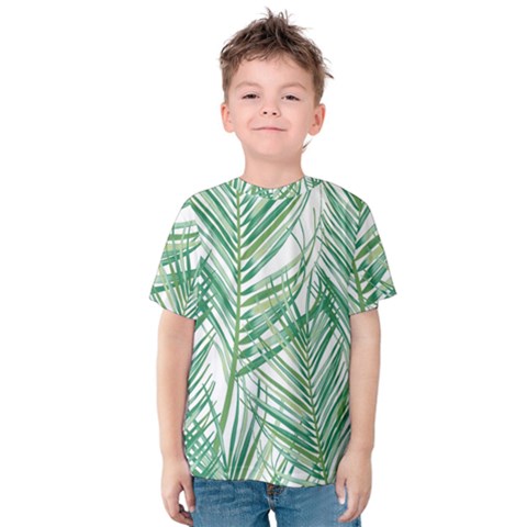 Jungle Fever Green Leaves Kids  Cotton Tee by Mariart